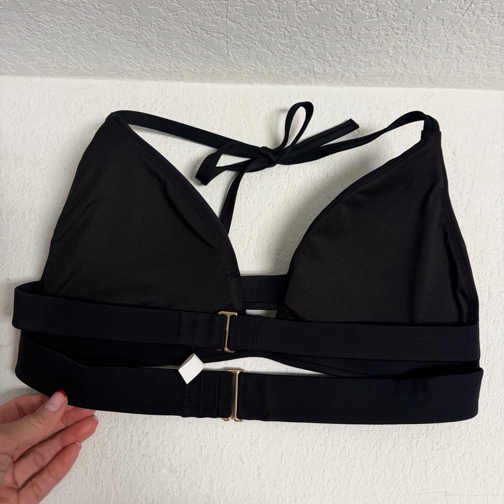 Victoria's Secret Push-up Black Double back strap Swim bikini L
